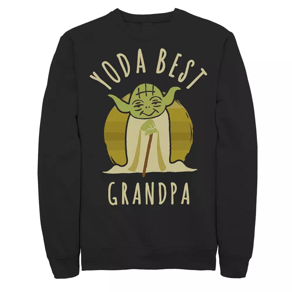Men's Star Wars Yoda Best Grandpa Cartoon Yoda Sweatshirt,  Product Image