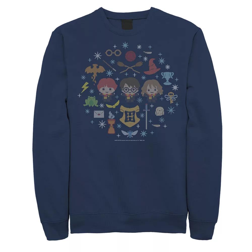 Men's Harry Potter Christmas Group Shot Chibi Ugly Sweater Sweatshirt,  Product Image