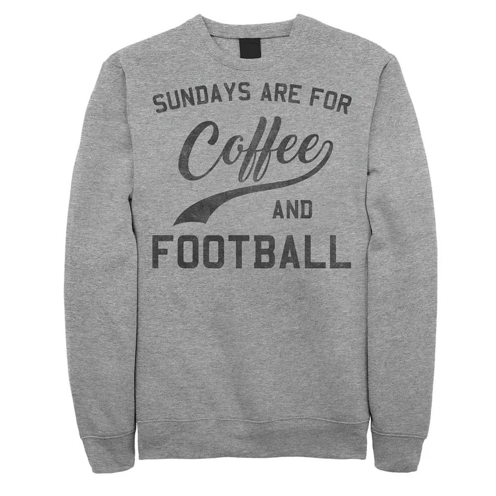 Men's Sundays Are For Coffee And Football Text Graphic Fleece Pullover,  Product Image