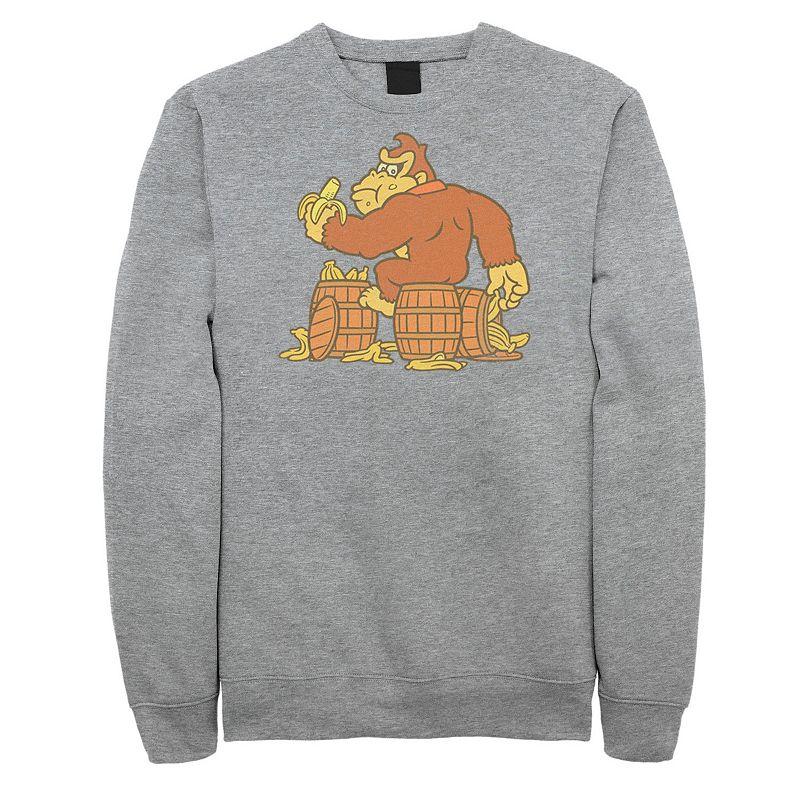 Big & Tall Donkey Kong Eating Bananas Fleece Sweatshirt, Men's,  Product Image