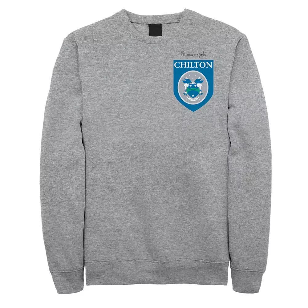 Men's Gilmore Girls Chilton Academy Left Chest Badge Sweatshirt, Size: Large, Athletic Grey Product Image