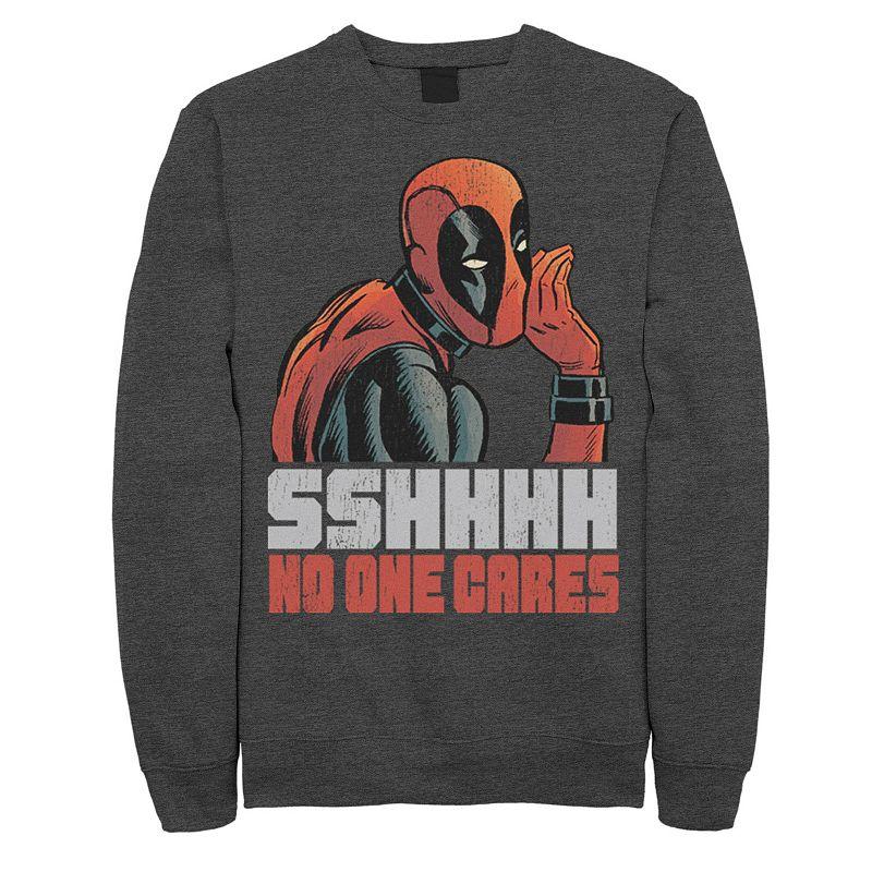 Men's Marvel Deadpool SSHHHH No One Cares Whisper Sweatshirt,  Product Image