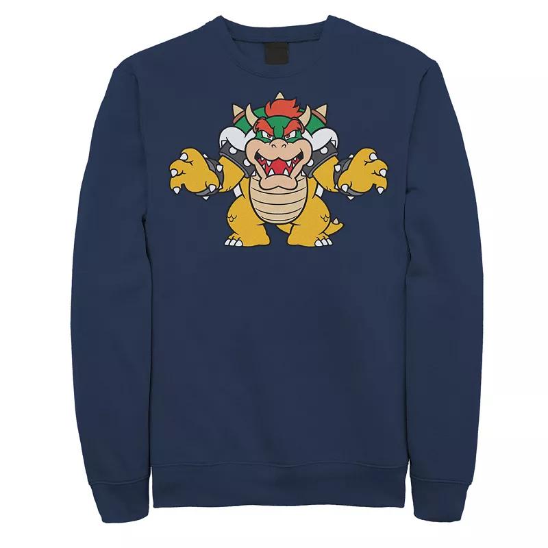 Big & Tall Nintendo Super Mario Bros Bowser King of Koopas Fleece Sweatshirt, Men's, Size: XL Tall, Blue Product Image