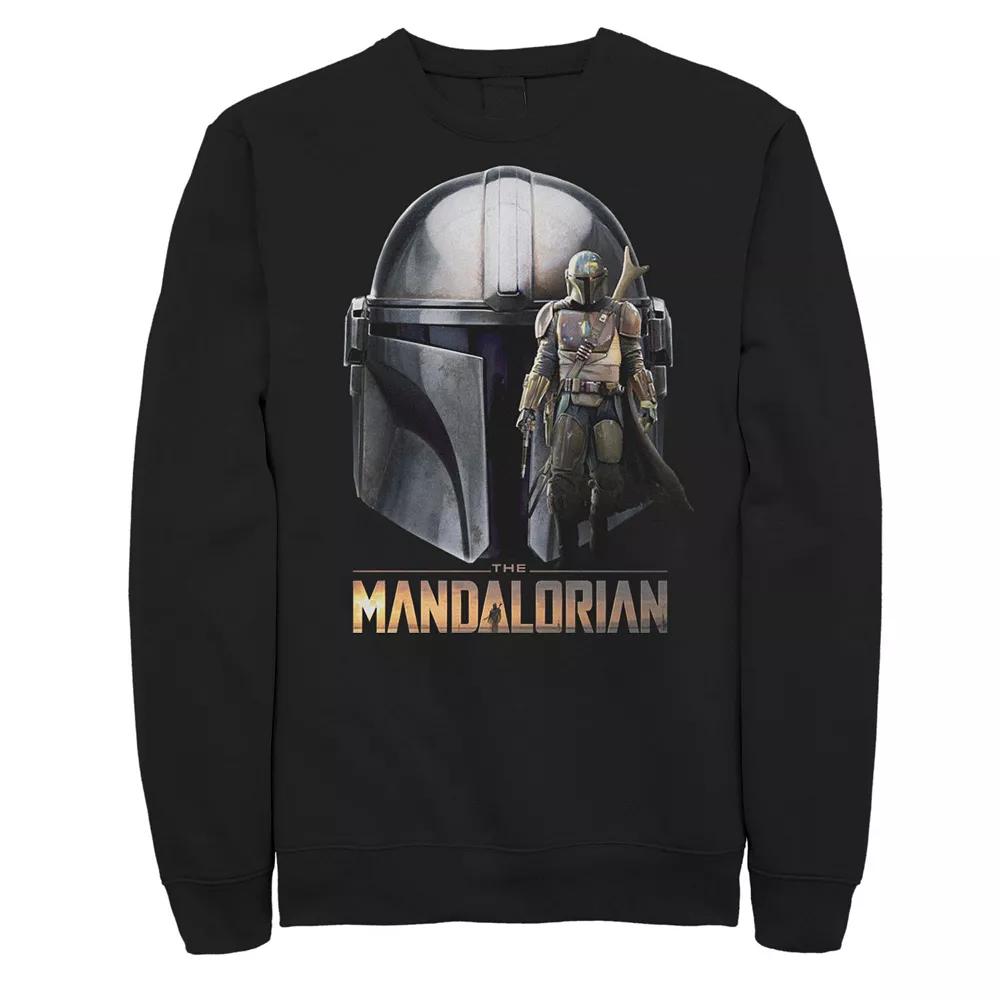 Men's Star Wars The Mandalorian Helmet Portrait Mashup Sweatshirt,  Product Image