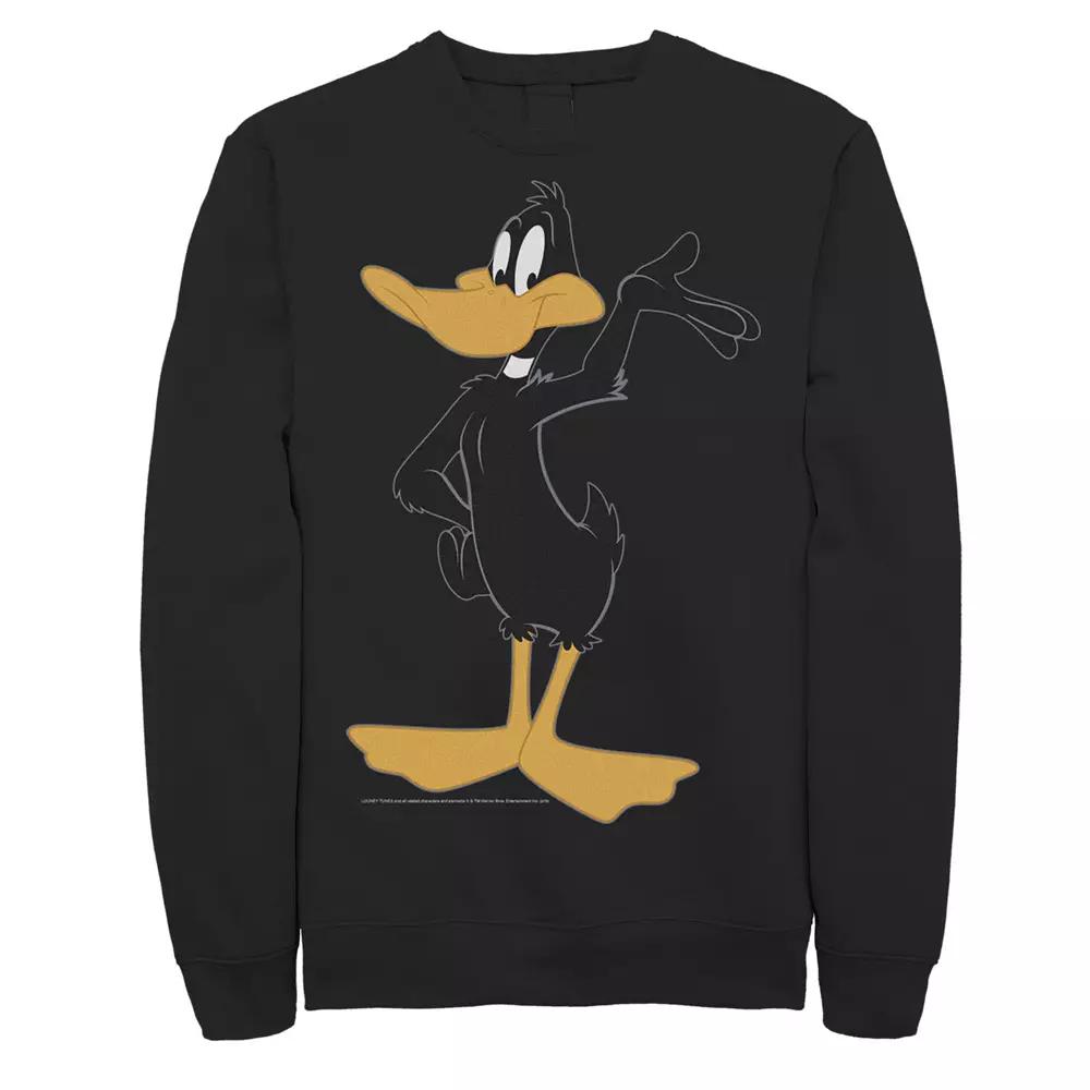 Men's Looney Tunes Character Daffy Posing Large Sweatshirt, Size: XL, Black Product Image