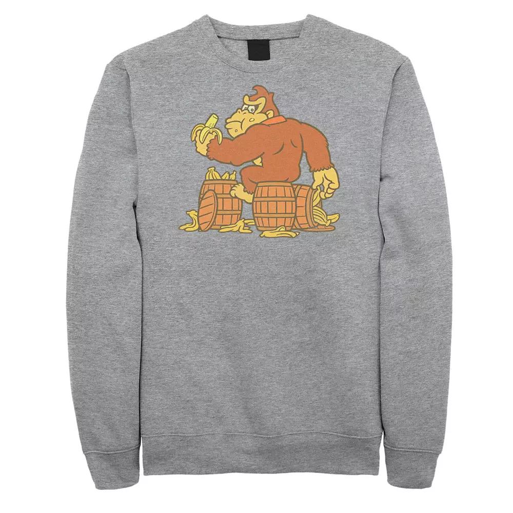 Big & Tall Donkey Kong Eating Bananas Fleece Sweatshirt, Men's,  Product Image