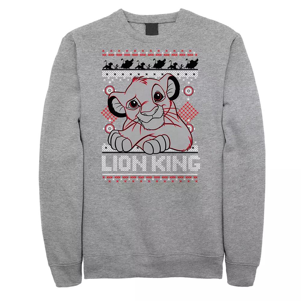 Men's Disney's Lion King Simba Holiday Heather Fleece Sweatshirt,  Product Image