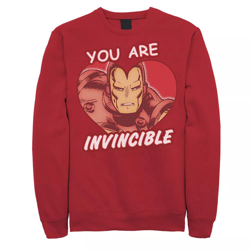 Men's Marvel Invincible Heart Valentines Day Comic Sweatshirt,  Product Image