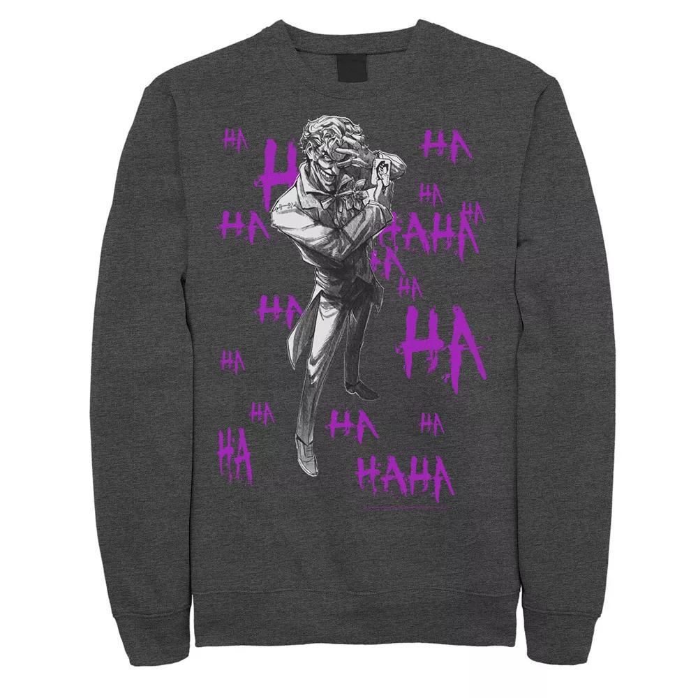 Men's DC Comics Joker HAHAHA Portrait Sweatshirt,  Product Image