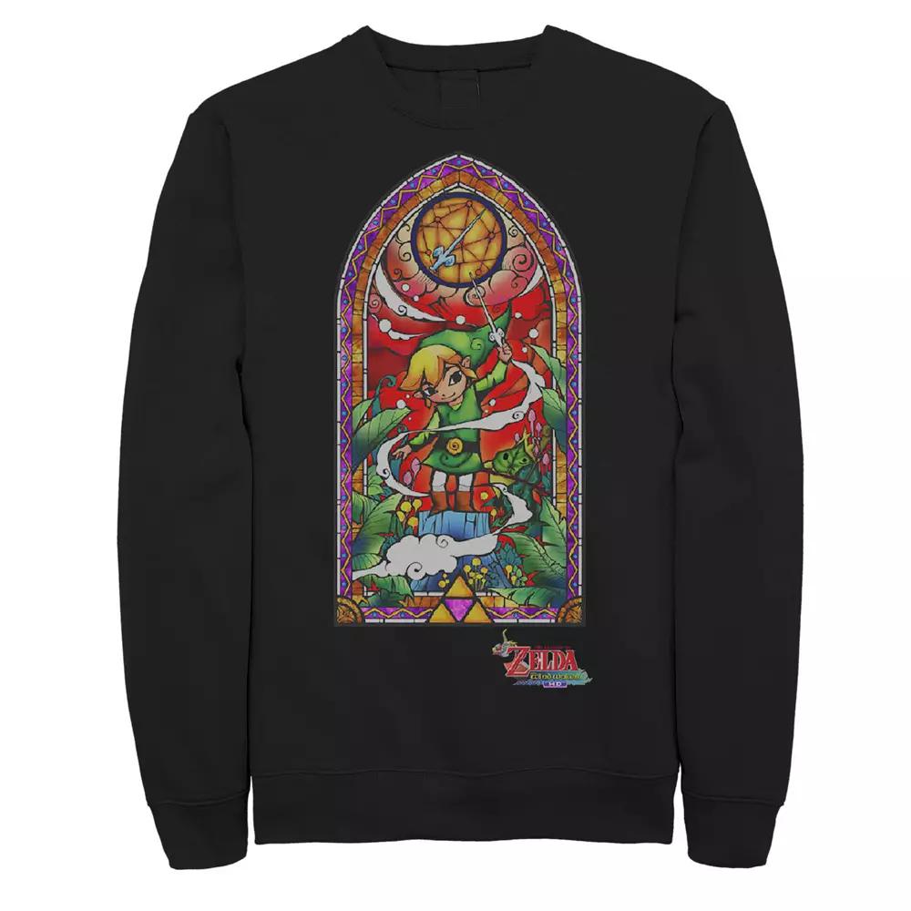 Big & Tall The Legend Of Zelda Windwaker Stained Glass Graphic Fleece Pullover, Men's,  Product Image