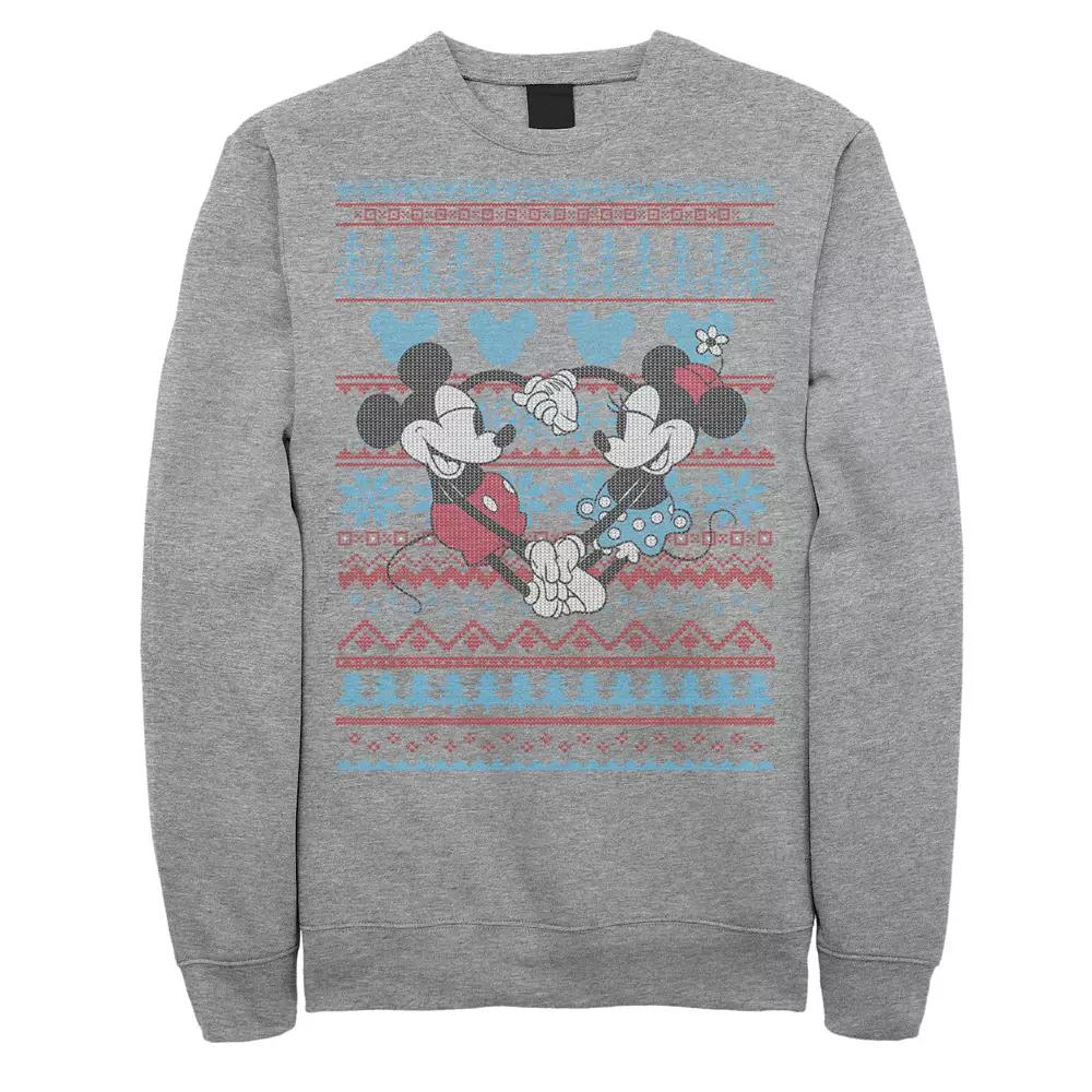Disney's Mickey And Minnie Mouse Christmas Sweater Style Men's Sweatshirt,  Product Image