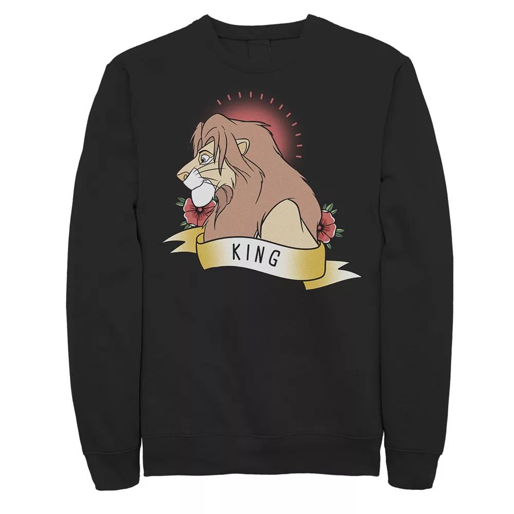 Disney's Lion King Simba Men's King Tattoo Yellow Sweatshirt,  Product Image