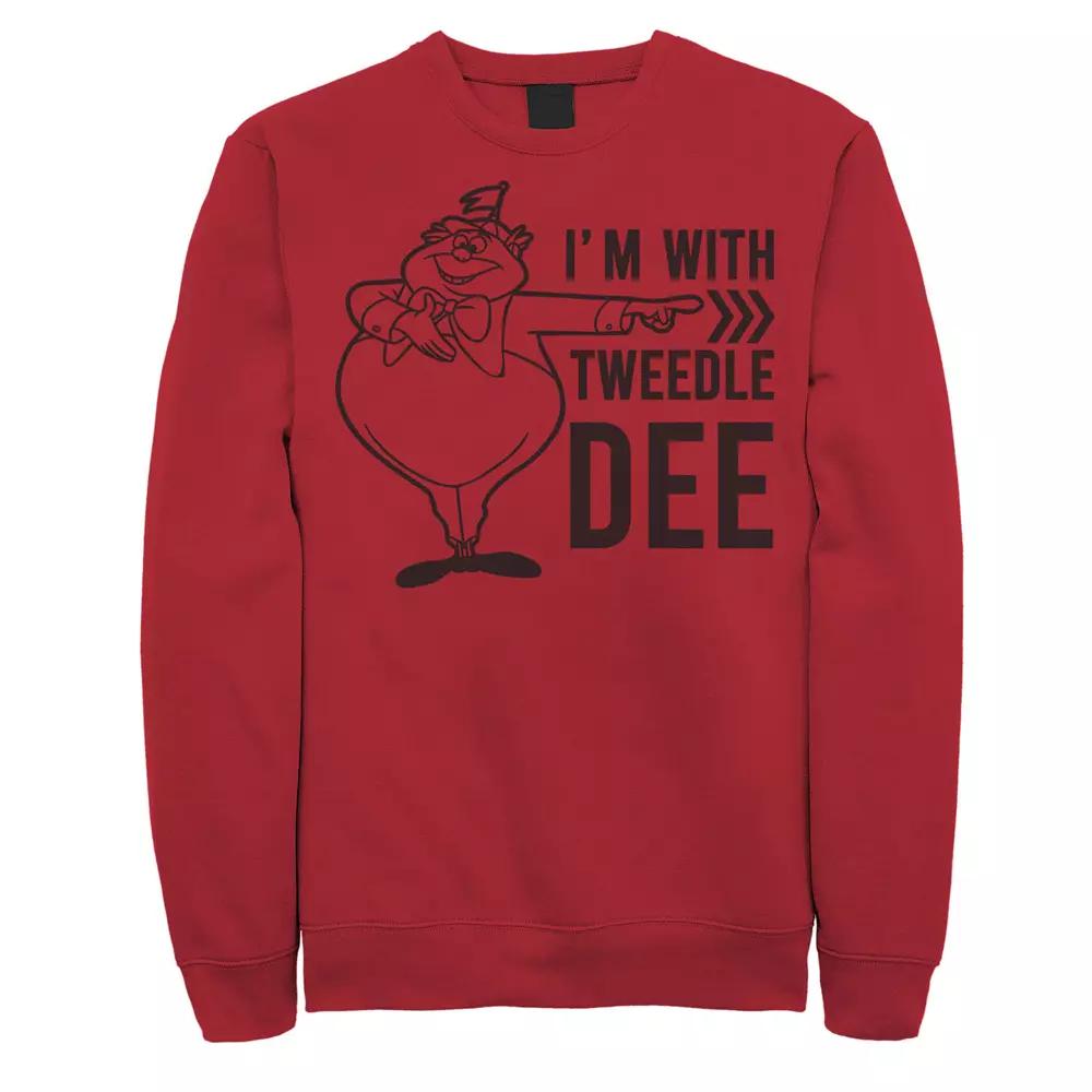Disney's Alice In Wonderland I'm With Tweedledee Men's Sweatshirt, Size: Small, Red Product Image