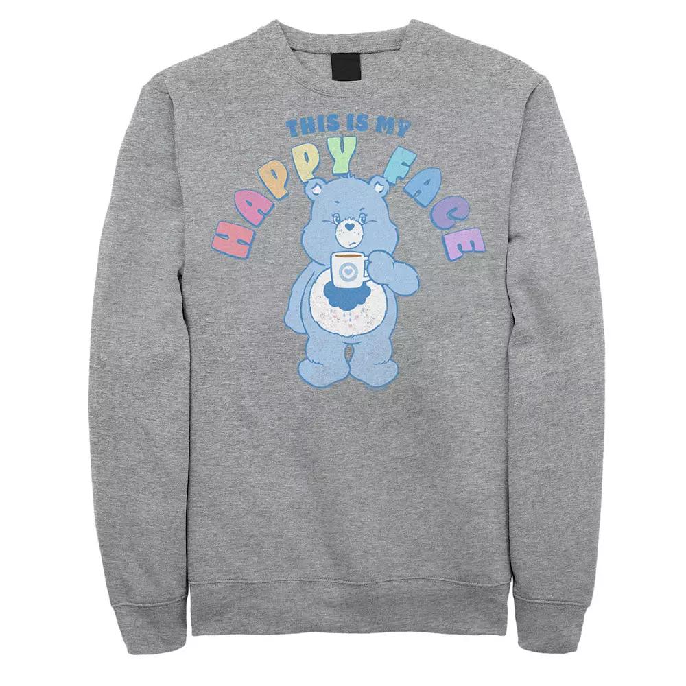 Men's Care Bears This Is My Happy Face Graphic Fleece, Size: Medium, Athletic Grey Product Image