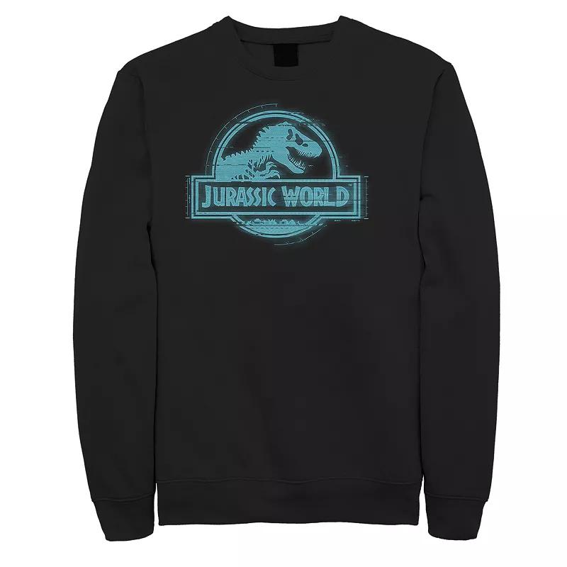 Men's Jurassic Park All White Spray Paint Stencil Movie Logo Graphic Sweatshirt,  Product Image