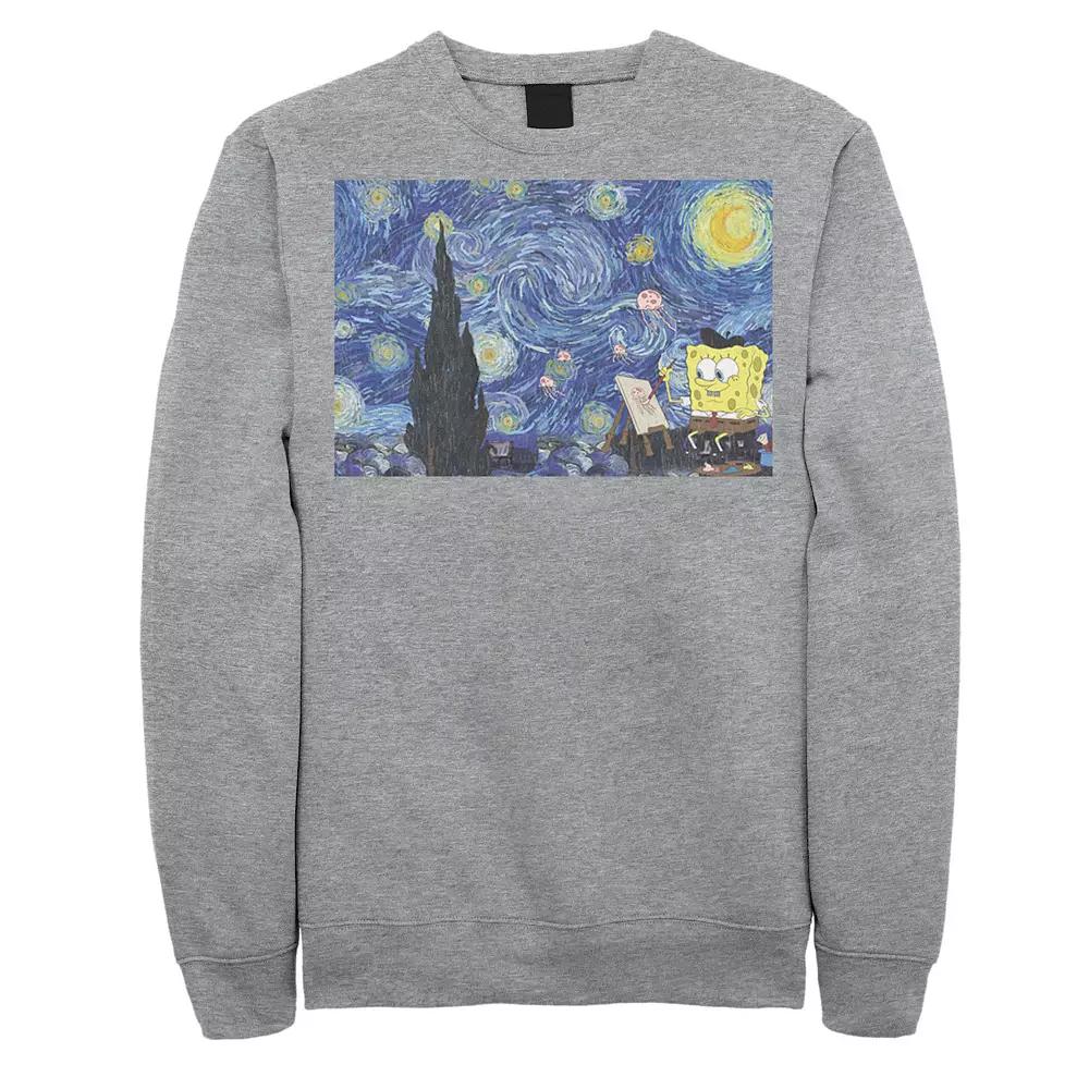 Men's Nickelodeon SpongeBob SquarePants Starry Night Painting Sweatshirt,  Product Image
