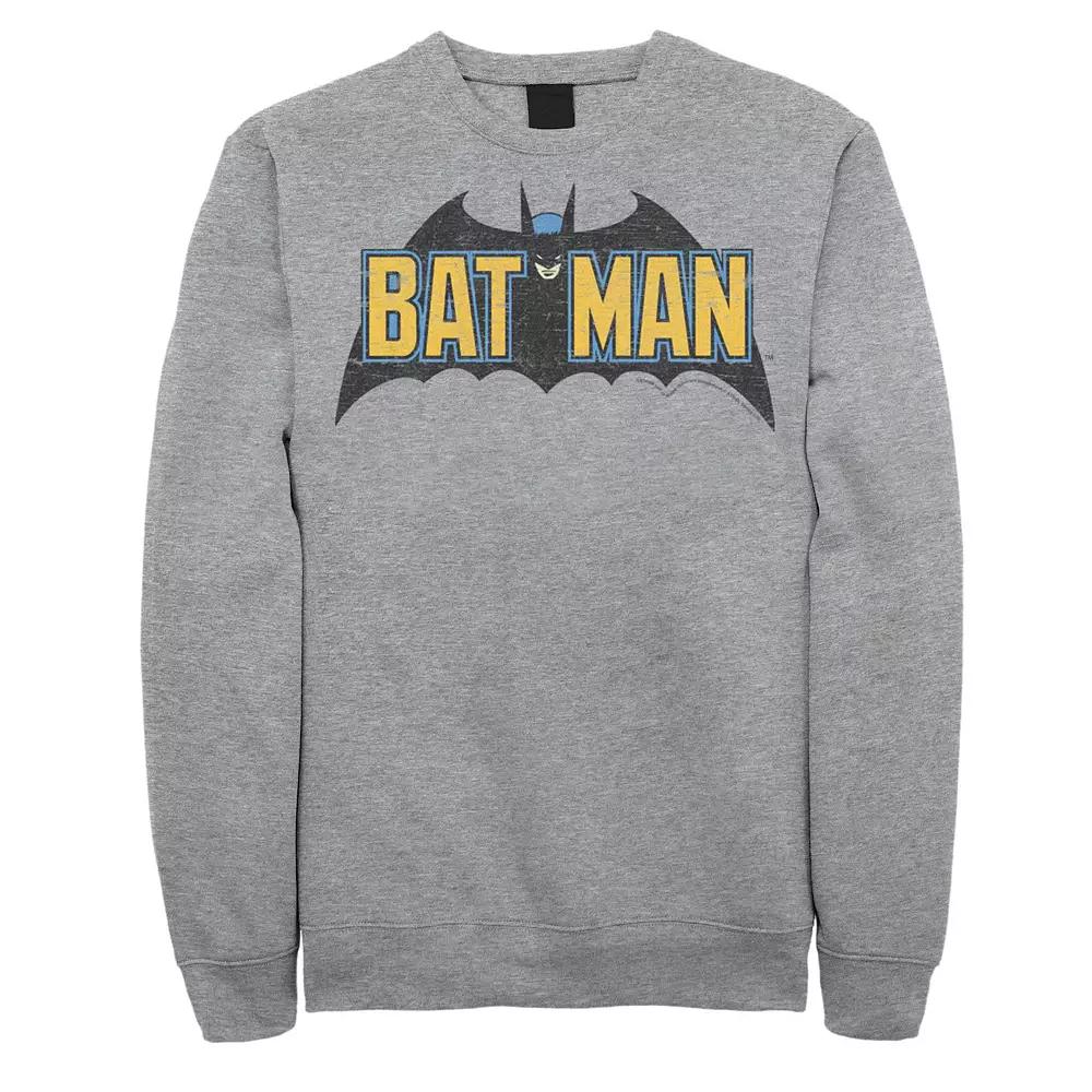 Men's DC Comics Batman Distressed Vintage Text Logo Sweatshirt,  Product Image