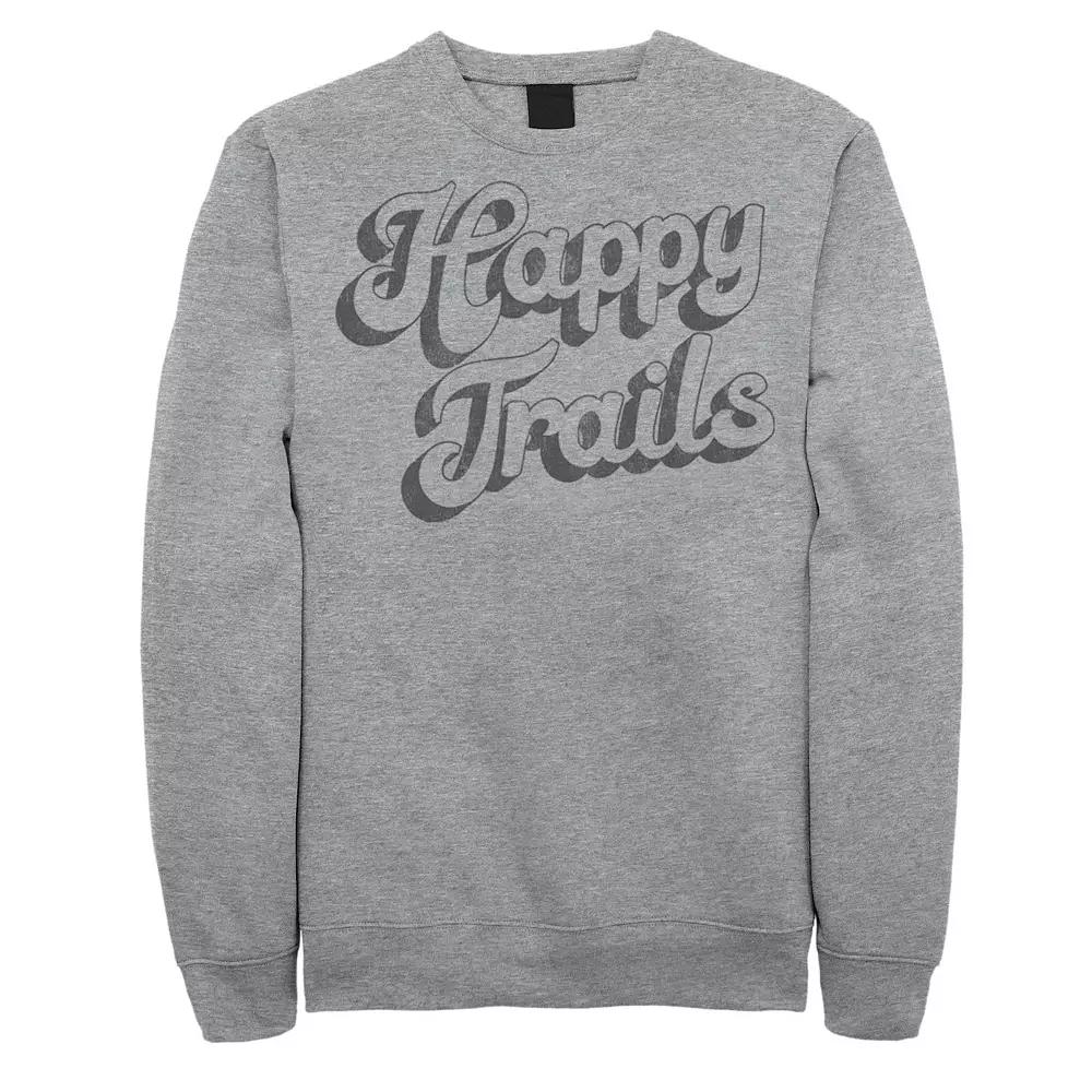 Men's Fifth Sun "Happy Trails" Script Outline Sweatshirt, Size: Large, Athletic Grey Product Image