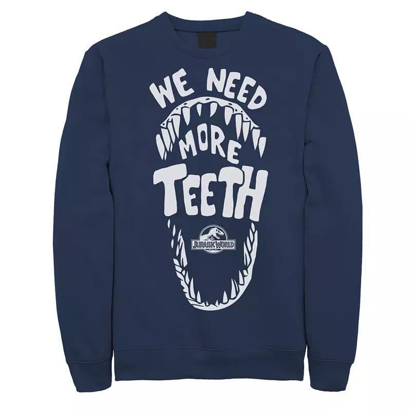 Men's Jurassic World We Need More Teeth Fleece Graphic Pullover,  Product Image