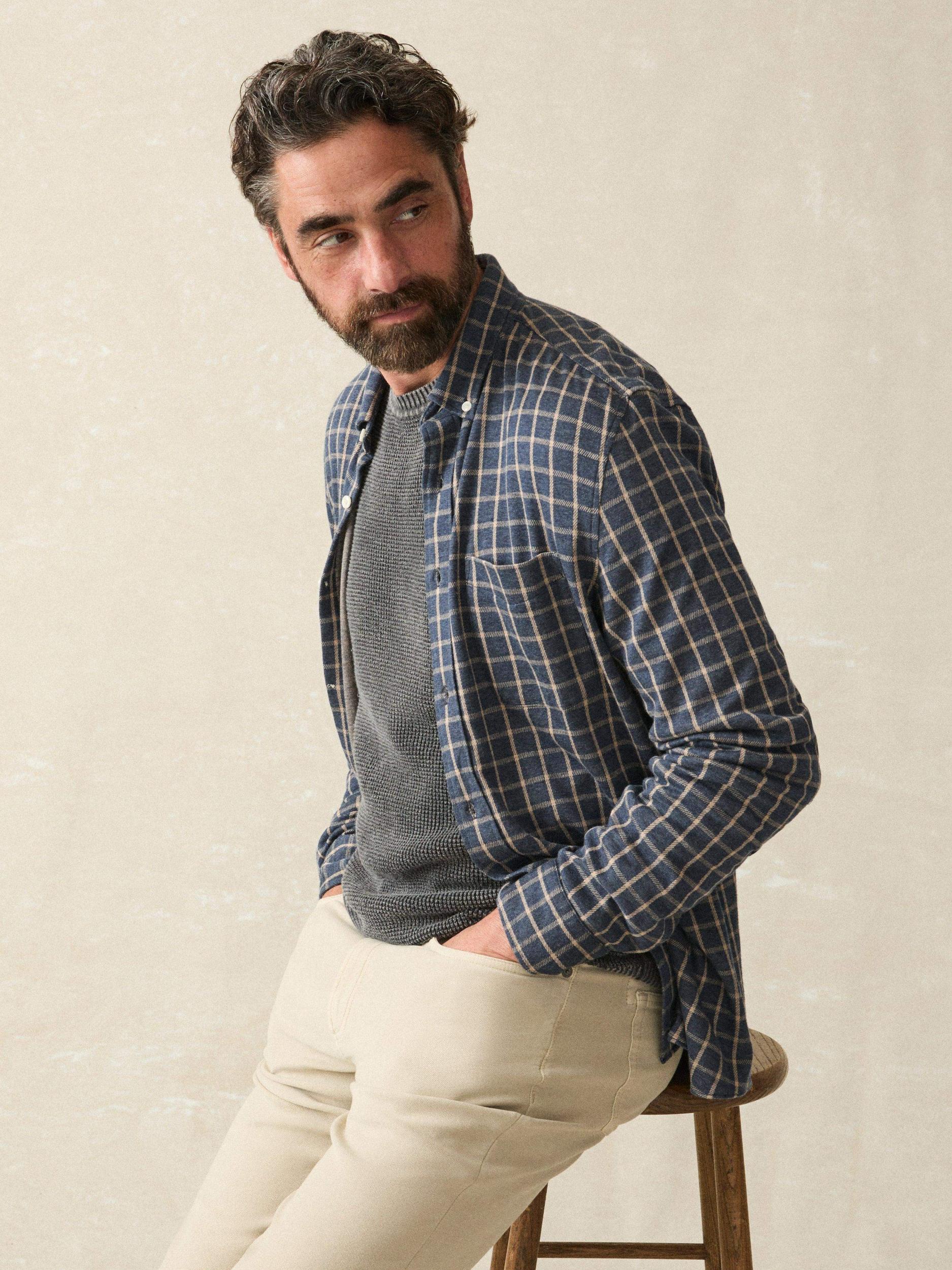 Coastline Knit Shirt - Twilight Check Male Product Image