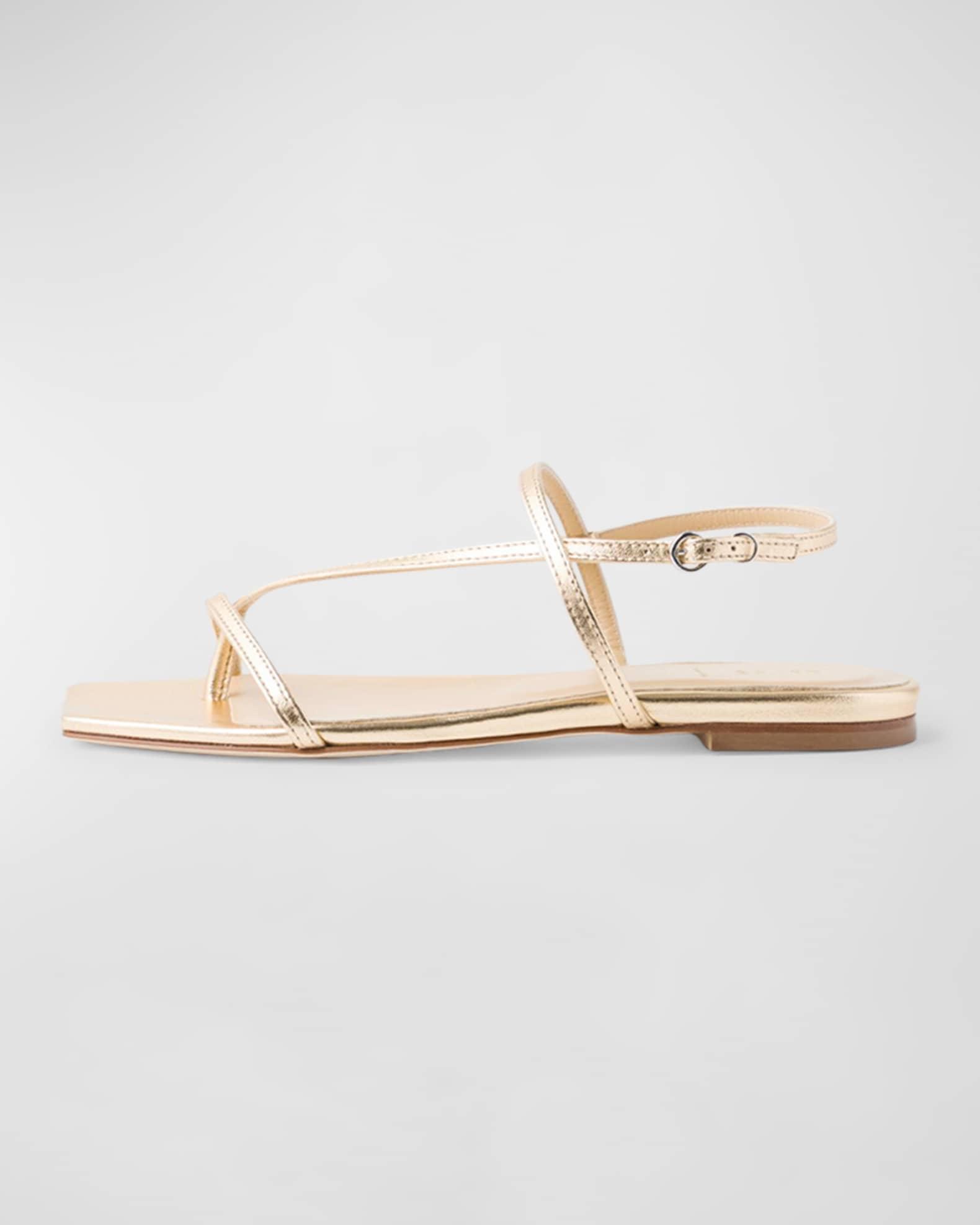 Ella Metallic Thong Slingback Sandals Product Image