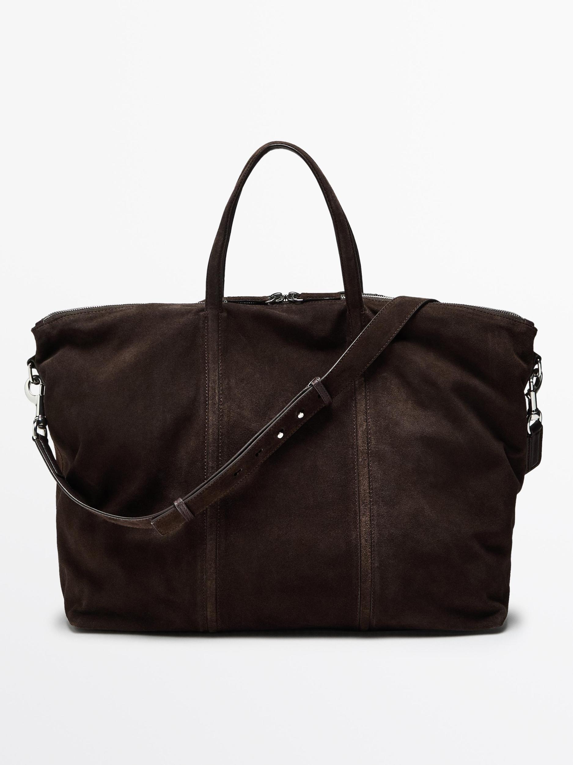 Split suede leather travel bag Product Image