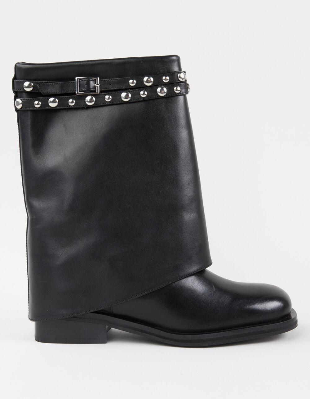 FREE PEOPLE Scorpio Womens Studded Foldover Boots - BLACK Product Image