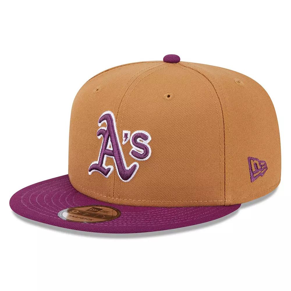 Men's New Era Brown/Purple Oakland Athletics Color Pack Two-Tone 9FIFTY Snapback Hat Product Image