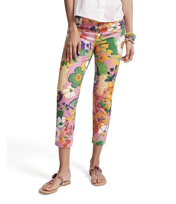 FRANCES VALENTINE Lucy Botanical Print Flat Front Cropped Pants Product Image