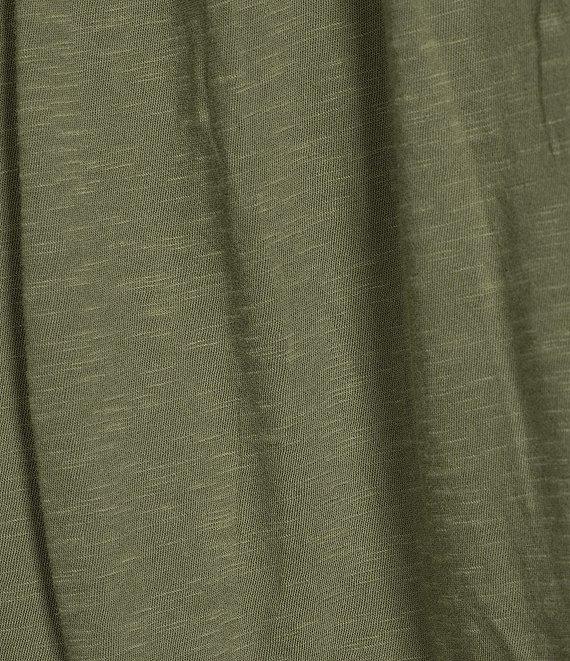 Lucky Brand Knit Lace V-Neck Short Sleeve Top Product Image