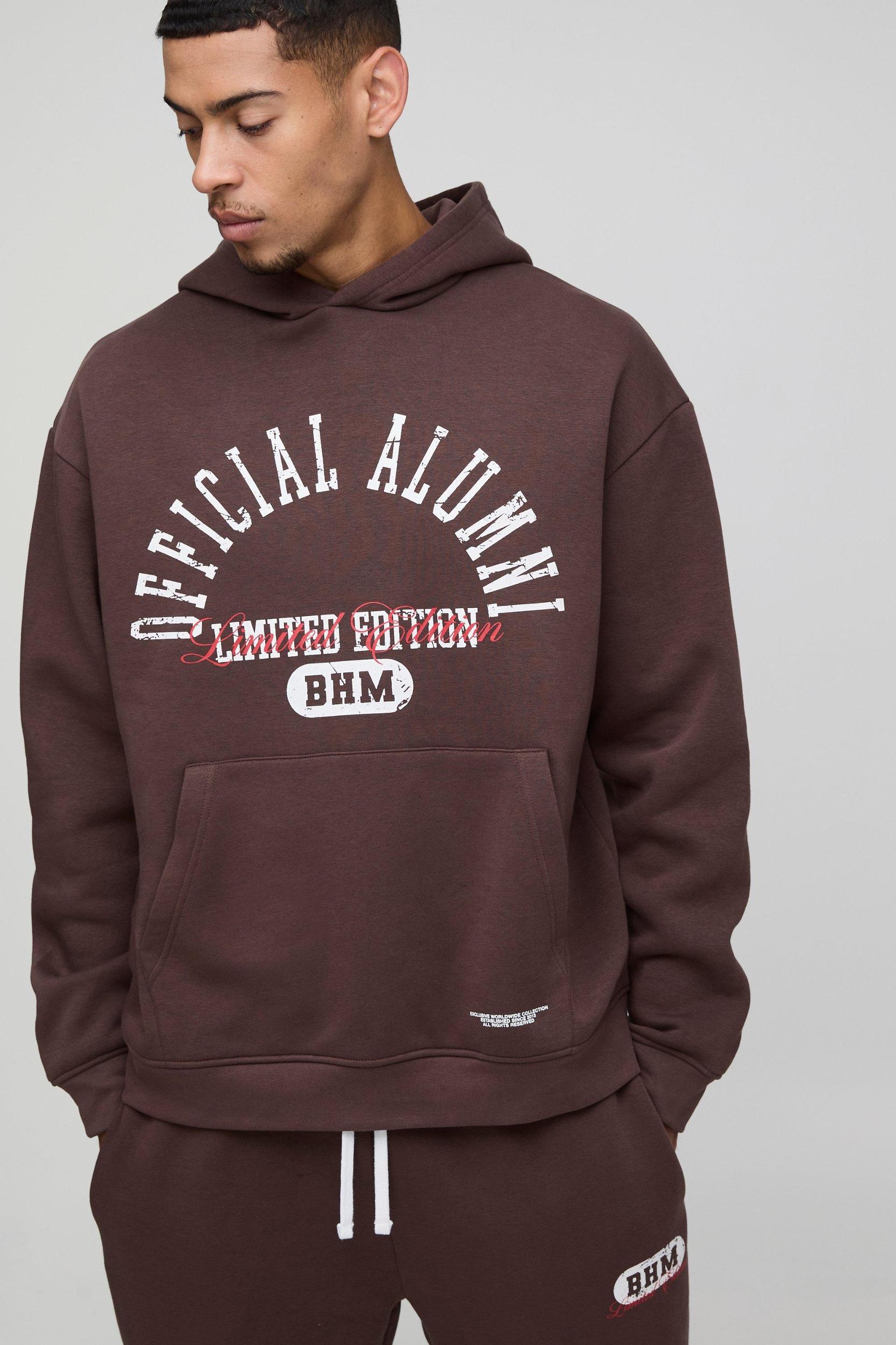 330gsm Oversized Official Hooded Flare Tracksuit | boohooMAN USA Product Image