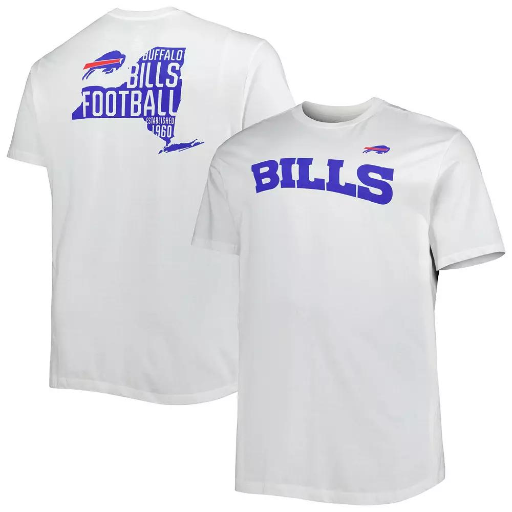 Men's Fanatics Branded White Buffalo Bills Big & Tall Hometown Collection Hot Shot T-Shirt,  Product Image