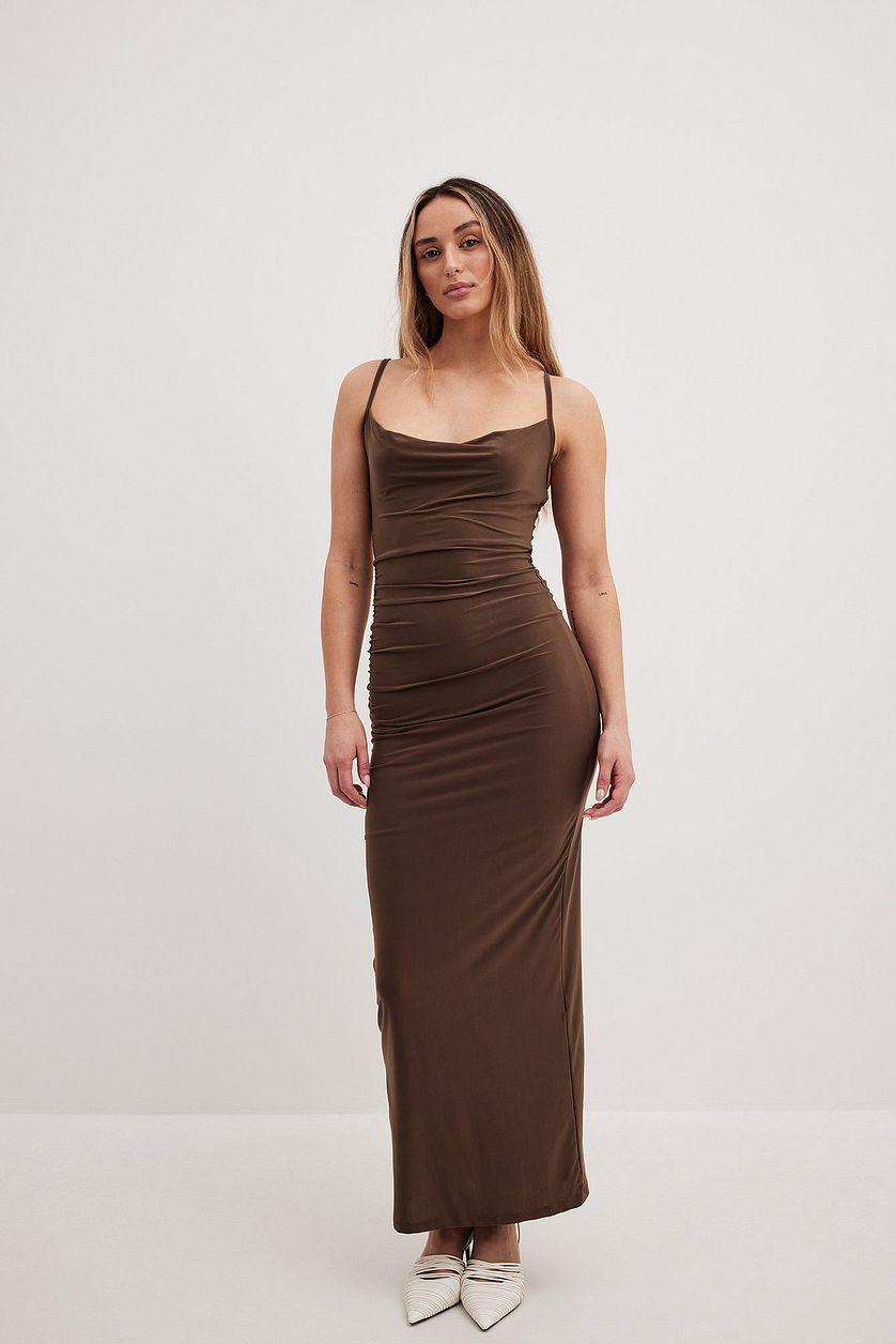 Spaghetti Strap Draped Dress Product Image