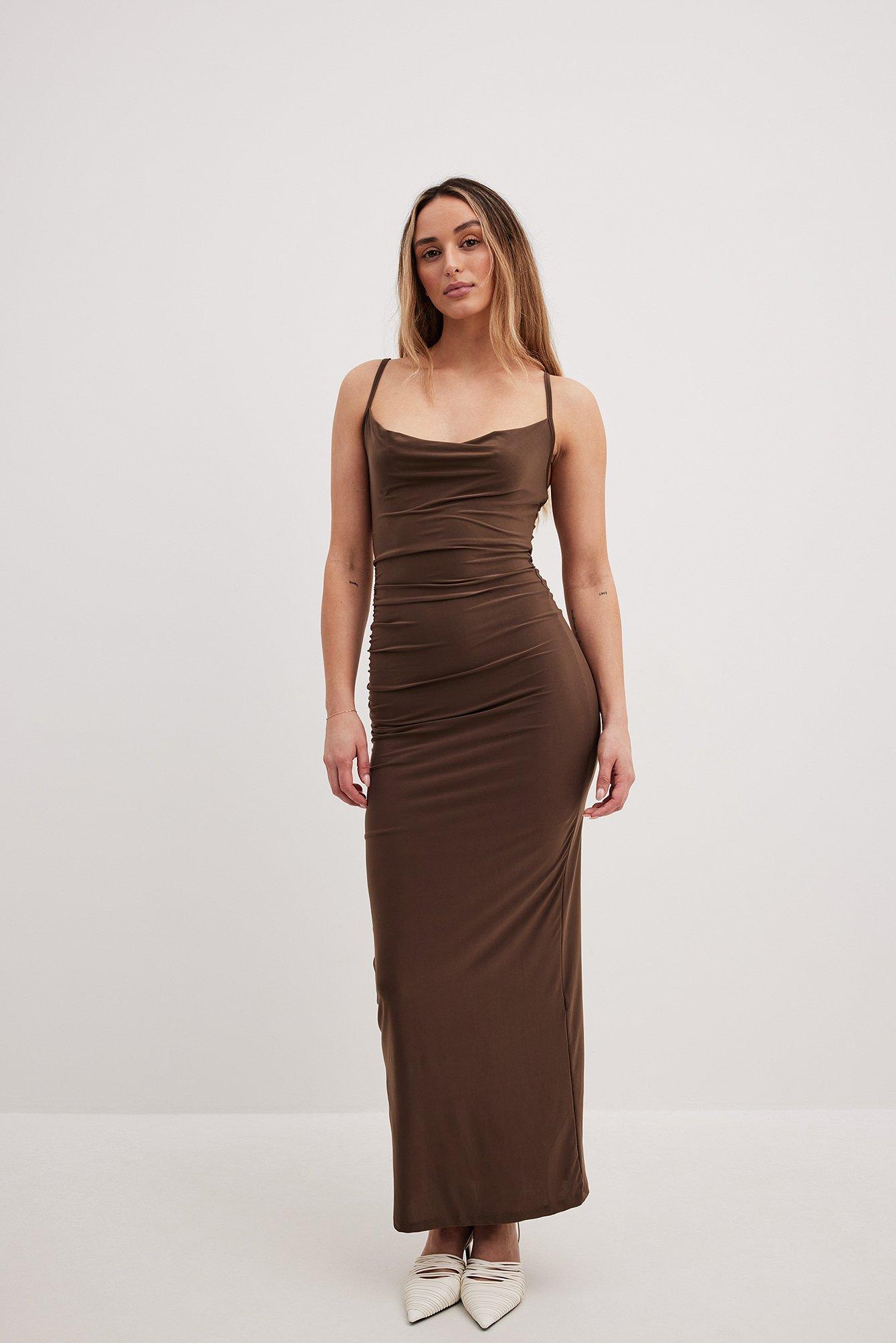 Spaghetti Strap Draped Dress Product Image