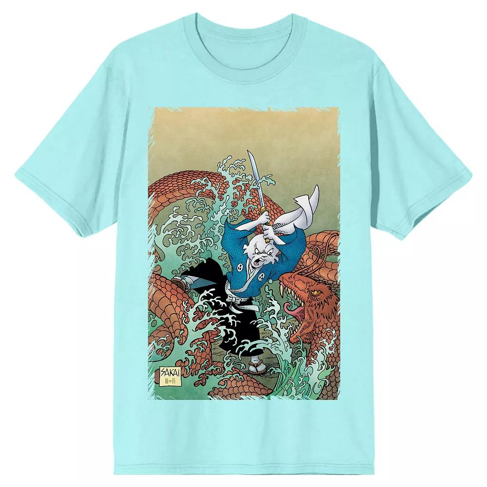 Men's Usagi Yojimbo Samurai Rabbit Graphic Tee, Size: Large, Blue Product Image