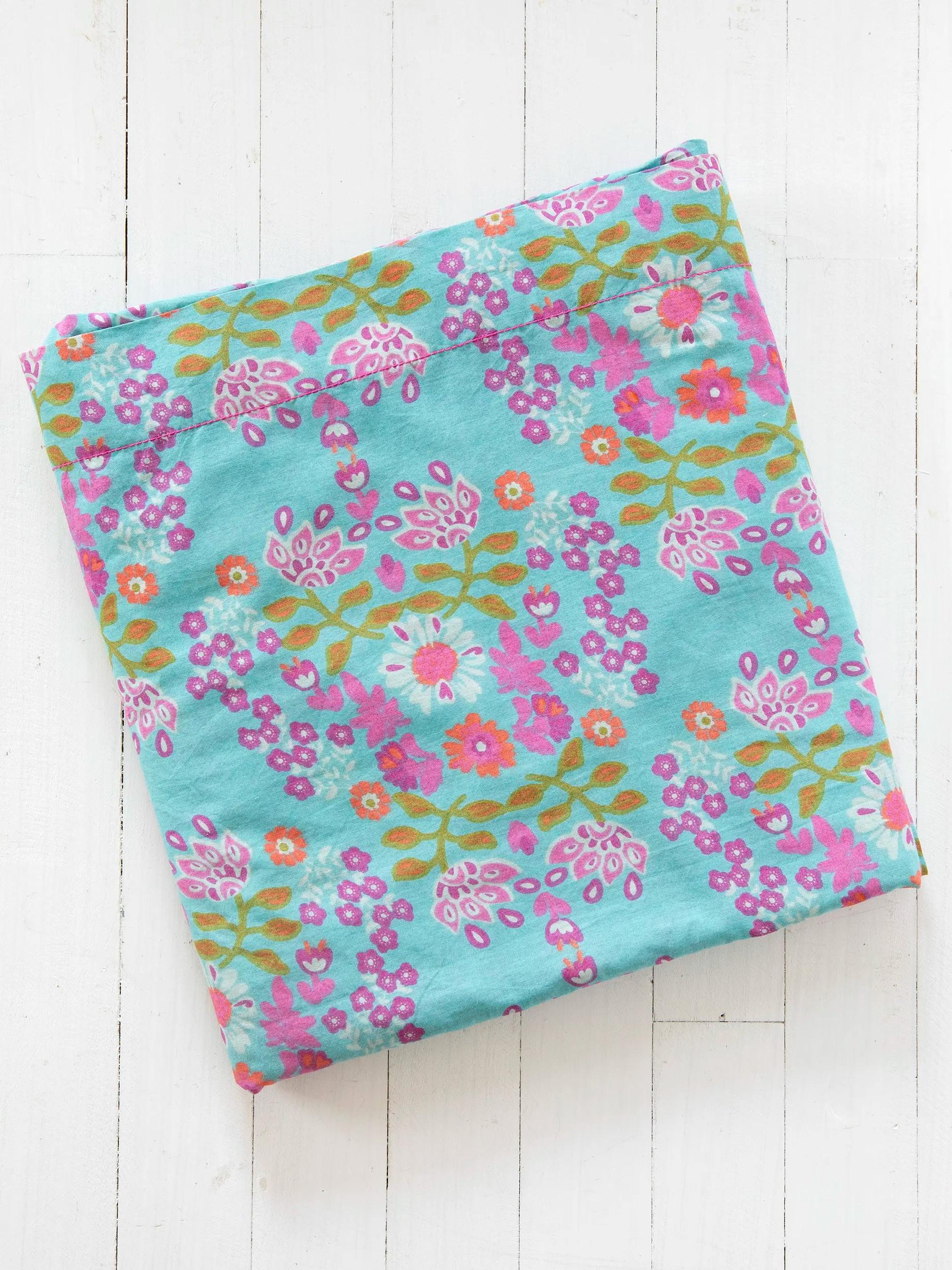 Mix & Match Cotton Flat Sheet - Turquoise Motif Product Image