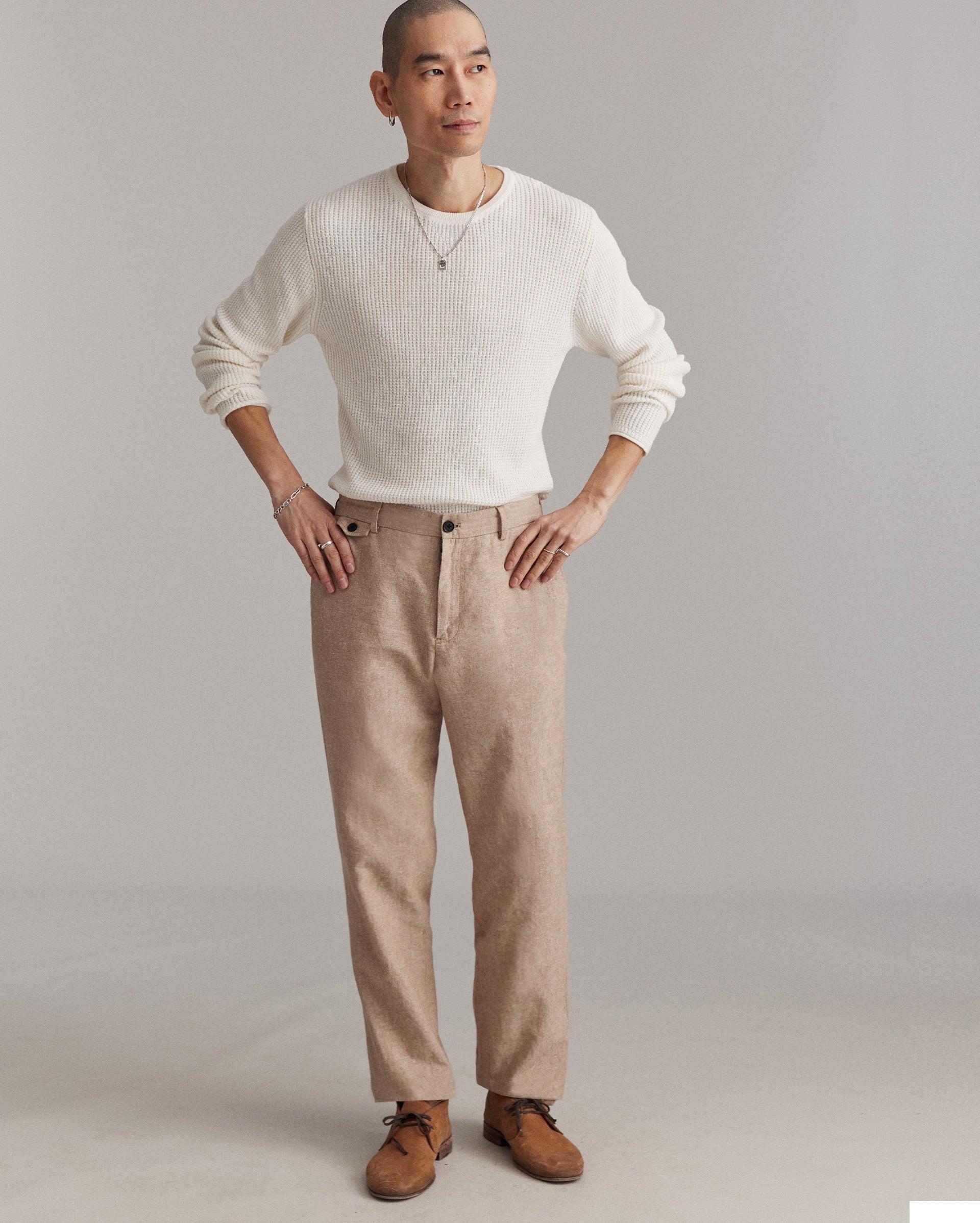 Chambray Flat Front Pant -  Product Image