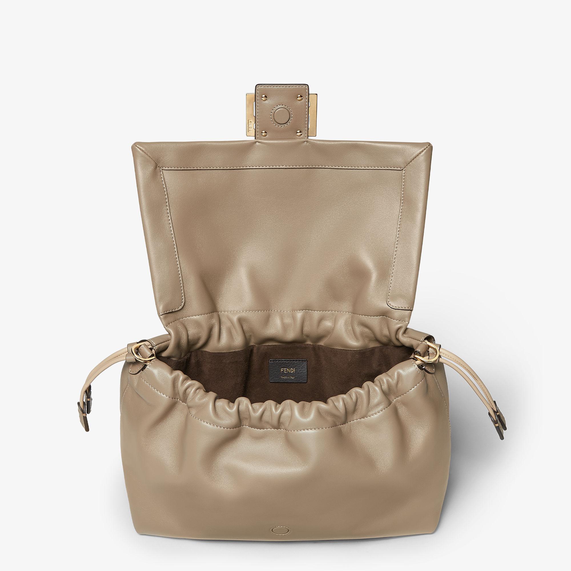 Mamma Baguette LargeDove gray nappa leather bag Product Image