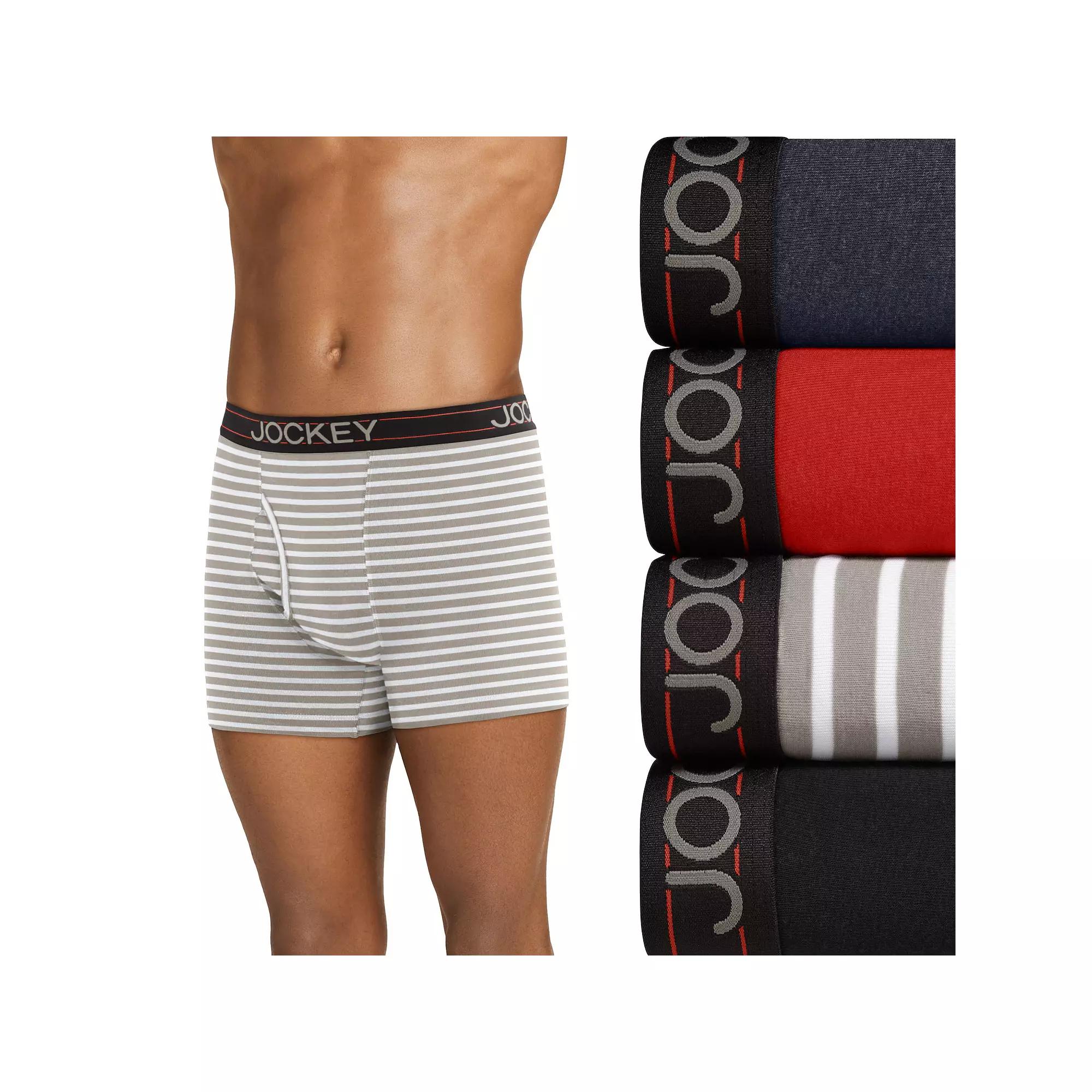 Men's Jockey® 4-Pack Lightweight Cotton Blend 5" Boxer Brief,  Product Image