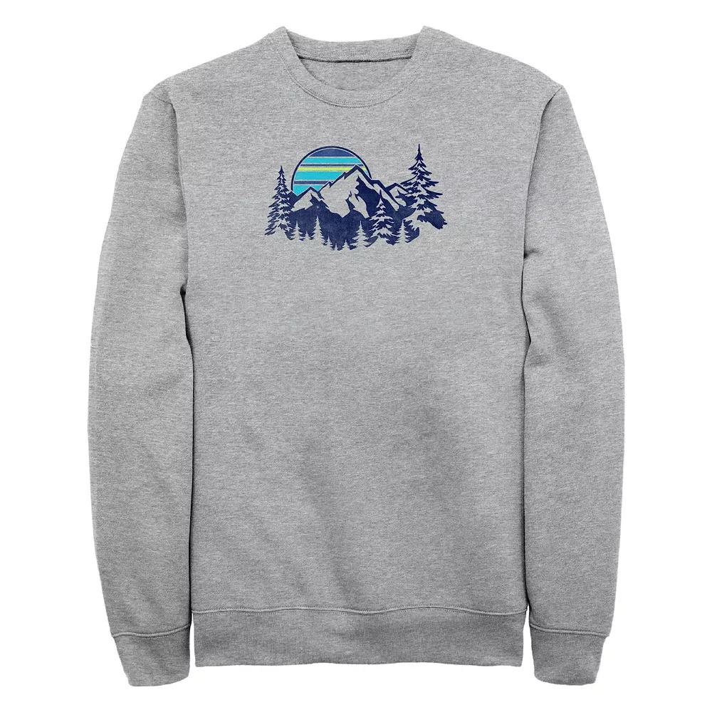 Big & Tall Mountain Range Graphic Fleece Pullover Sweatshirt, Men's,  Product Image
