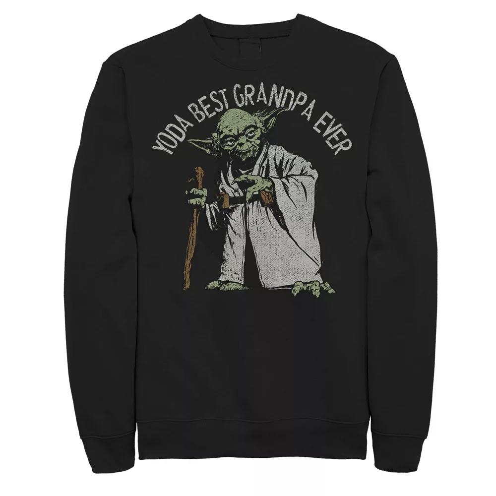 Men's Star Wars Yoda Best Grandpa Ever Fleece Sweatshirt, Size: XXL Tall, Black Product Image