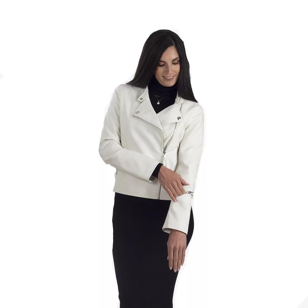 Women's Nine West Faux Leather Moto Jacket,  Product Image