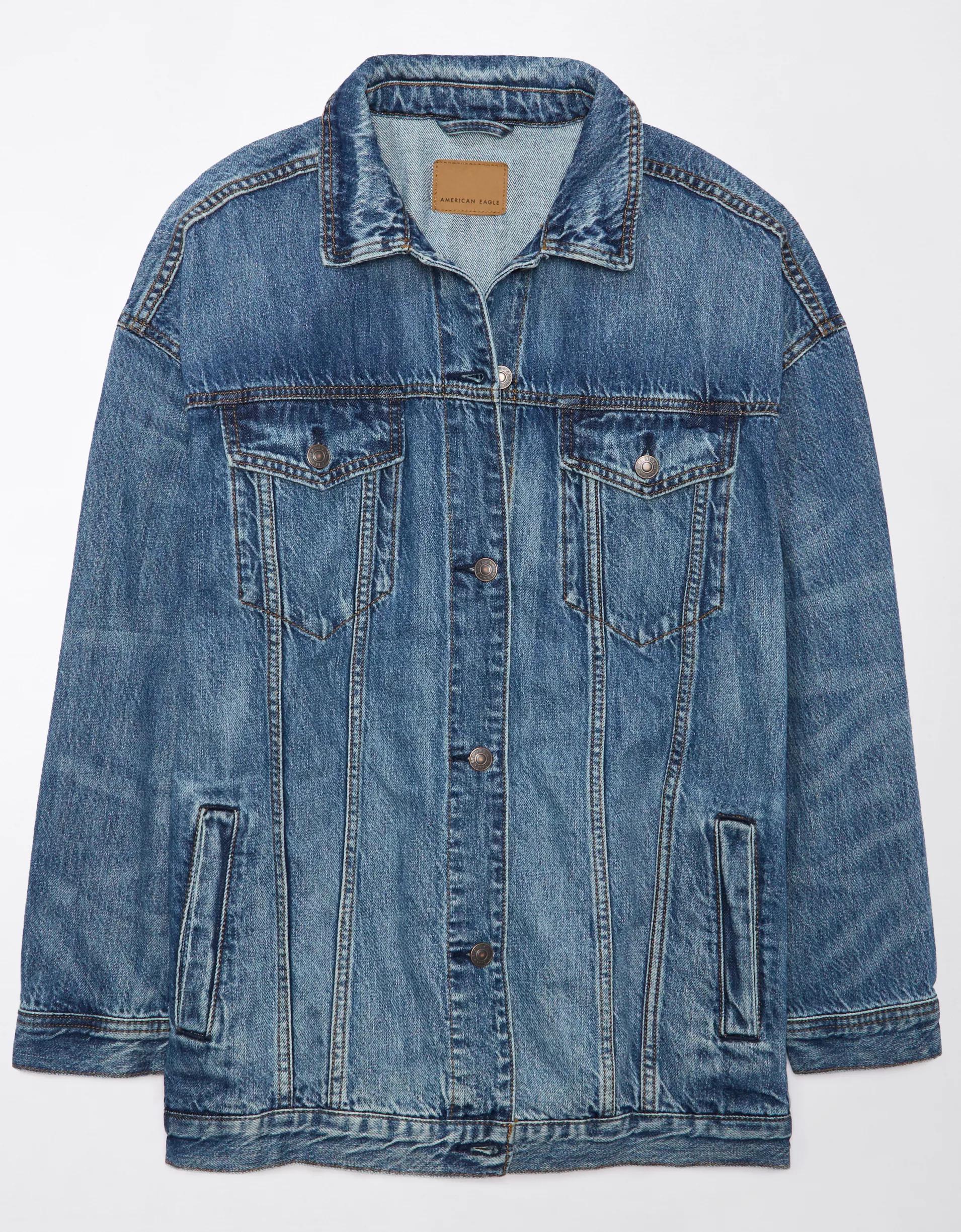 AE Strigid Oversized Boyfriend Denim Jacket Product Image