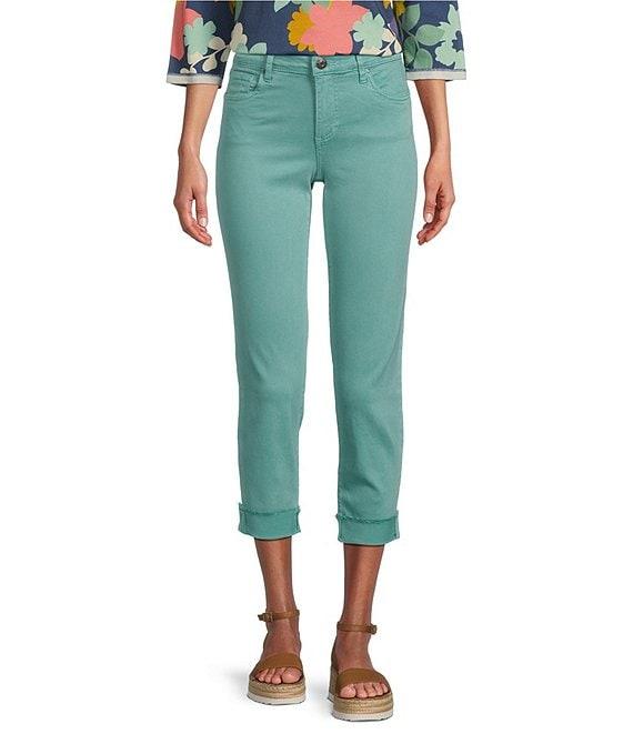 KUT from the Kloth Amy Straight Leg Rolled Up Fray Hem Cropped Jeans Product Image