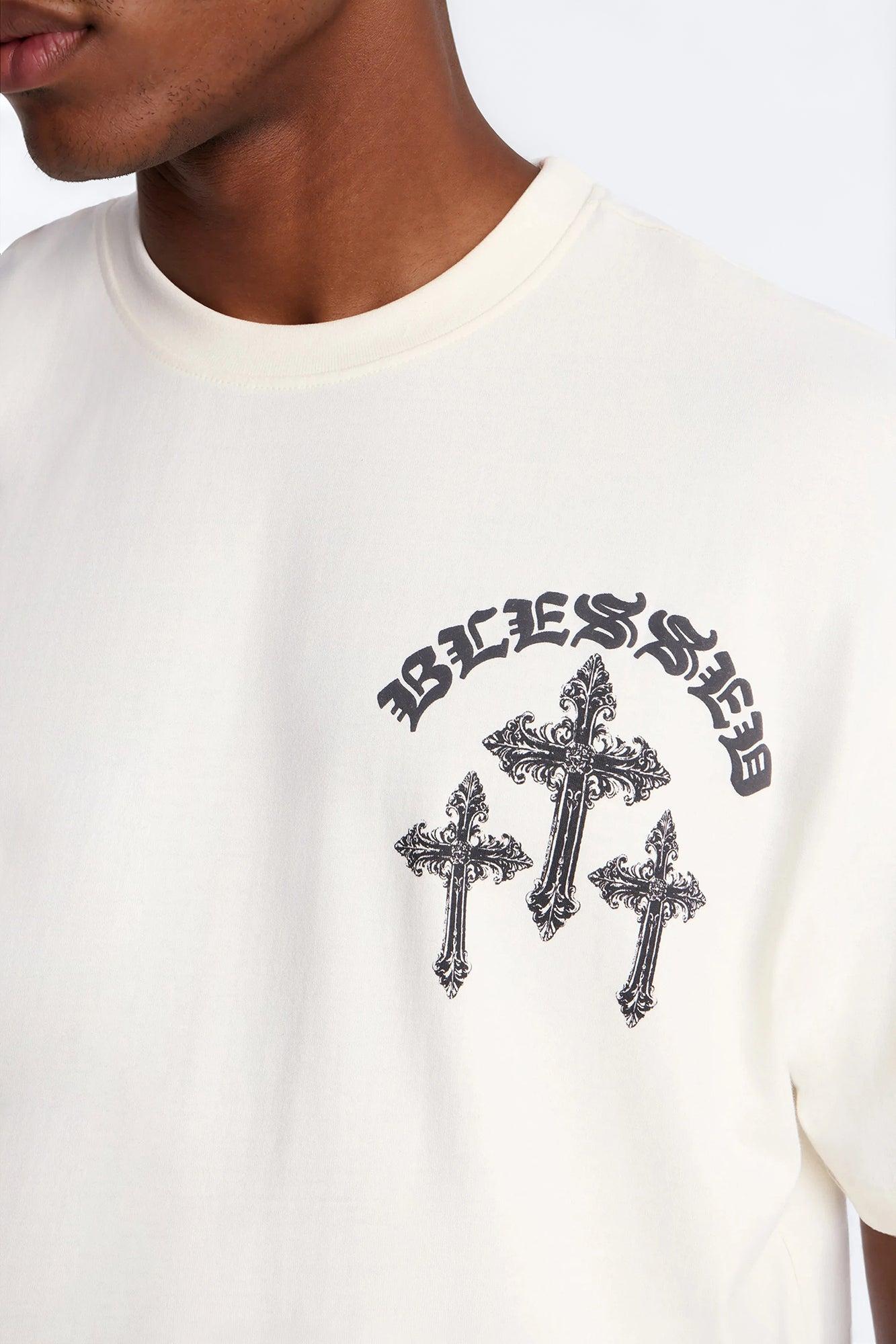 Blessed Daily Boxy Short Sleeve Tee - White Male Product Image