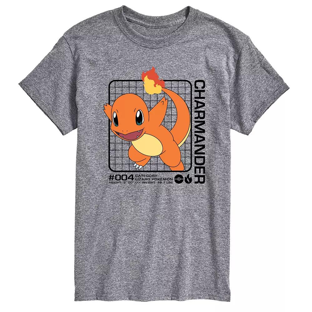 Big & Tall Pokemon Charmander's Stats Graphic Tee, Men's,  Product Image