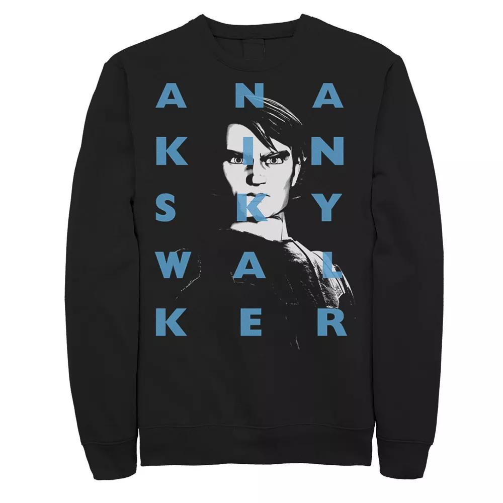 Men's Star Wars: Clone Wars Anakin Skywalker Text Overlay Sweatshirt,  Product Image