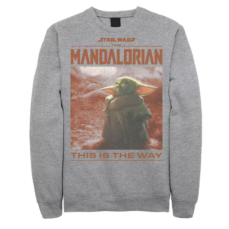 Big & Tall Star Wars: The Mandalorian The Child This Is The Way Poster Sweatshirt, Men's, Size: XXL Tall, Athletic Grey Product Image
