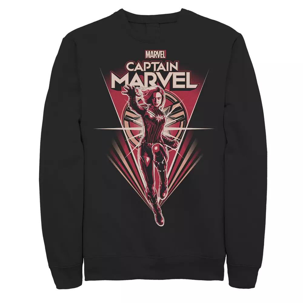 Men's Marvel Marvel Captain Marvel Retro Style Flight Graphic Fleece Pullover,  Product Image
