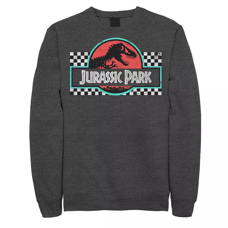 Men's Jurassic Park Retro Colors Checkered Logo Sweatshirt,  Product Image